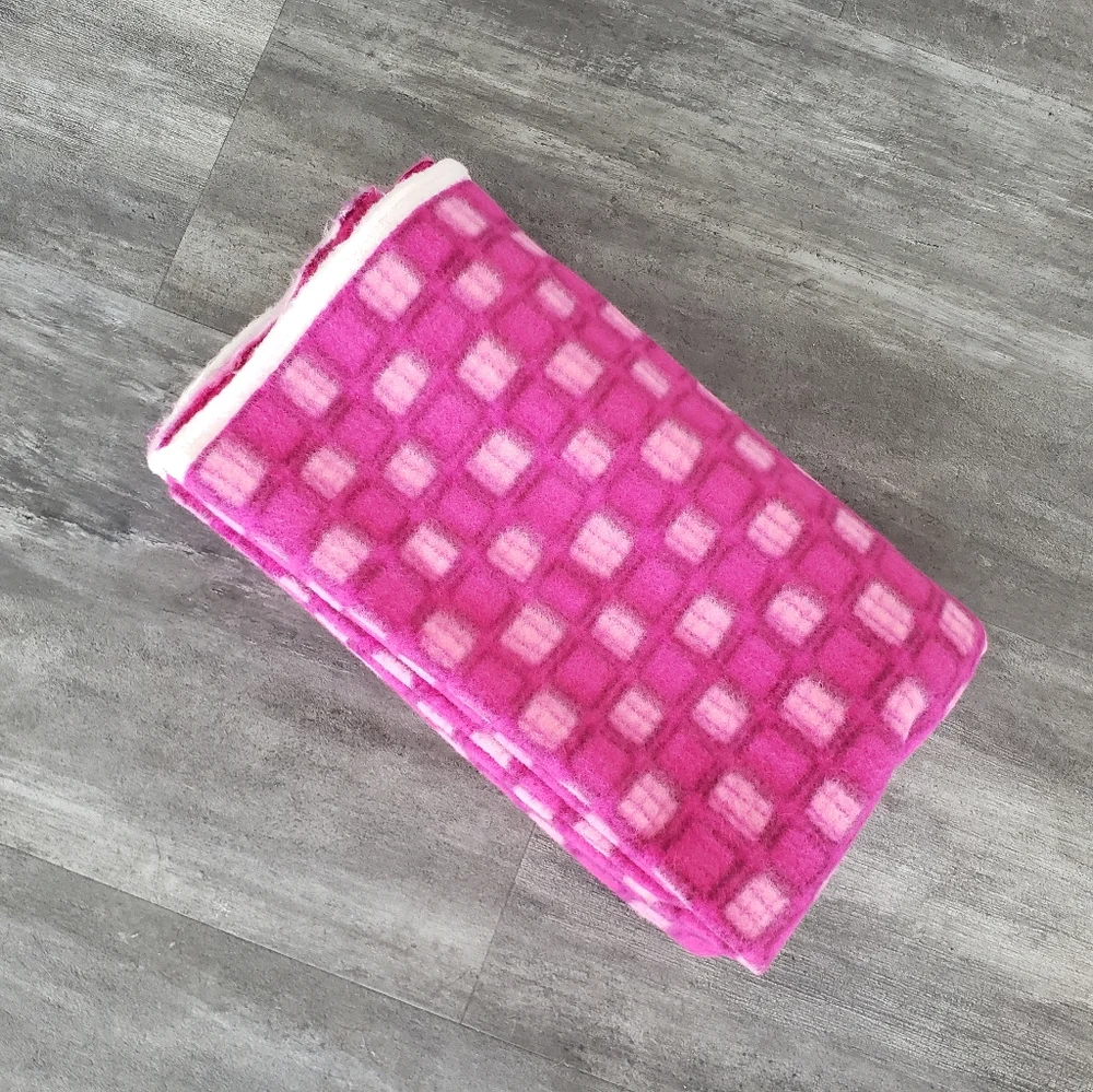 Pink White Plush Blanket